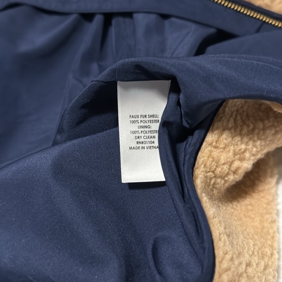 Crown & Ivy Tan Sherpa Vest with Navy Blue Accents - Picture 4 of 5